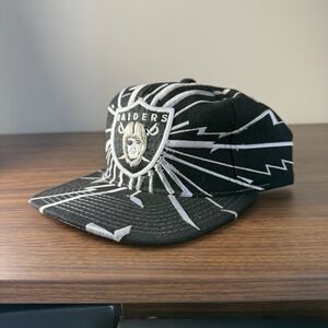 VTG Starter Oakland Raiders Collision NFL Pro Line Snapback Hat Black Wool VNDS